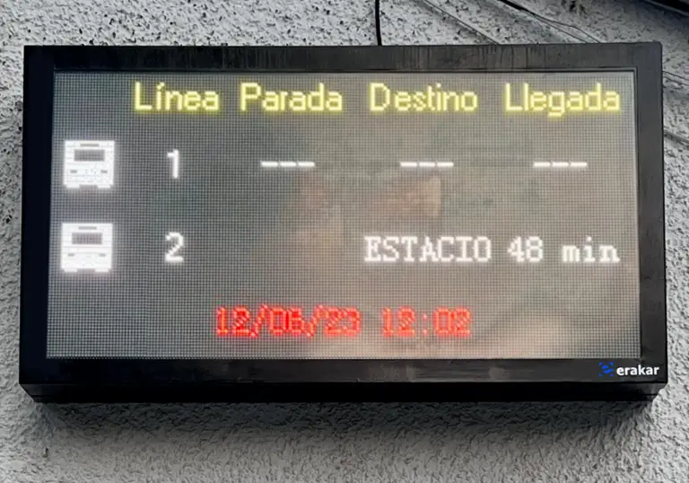 Panel Led transporte publico